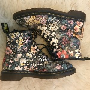 Vintage Floral Doc Marten Combat Boots